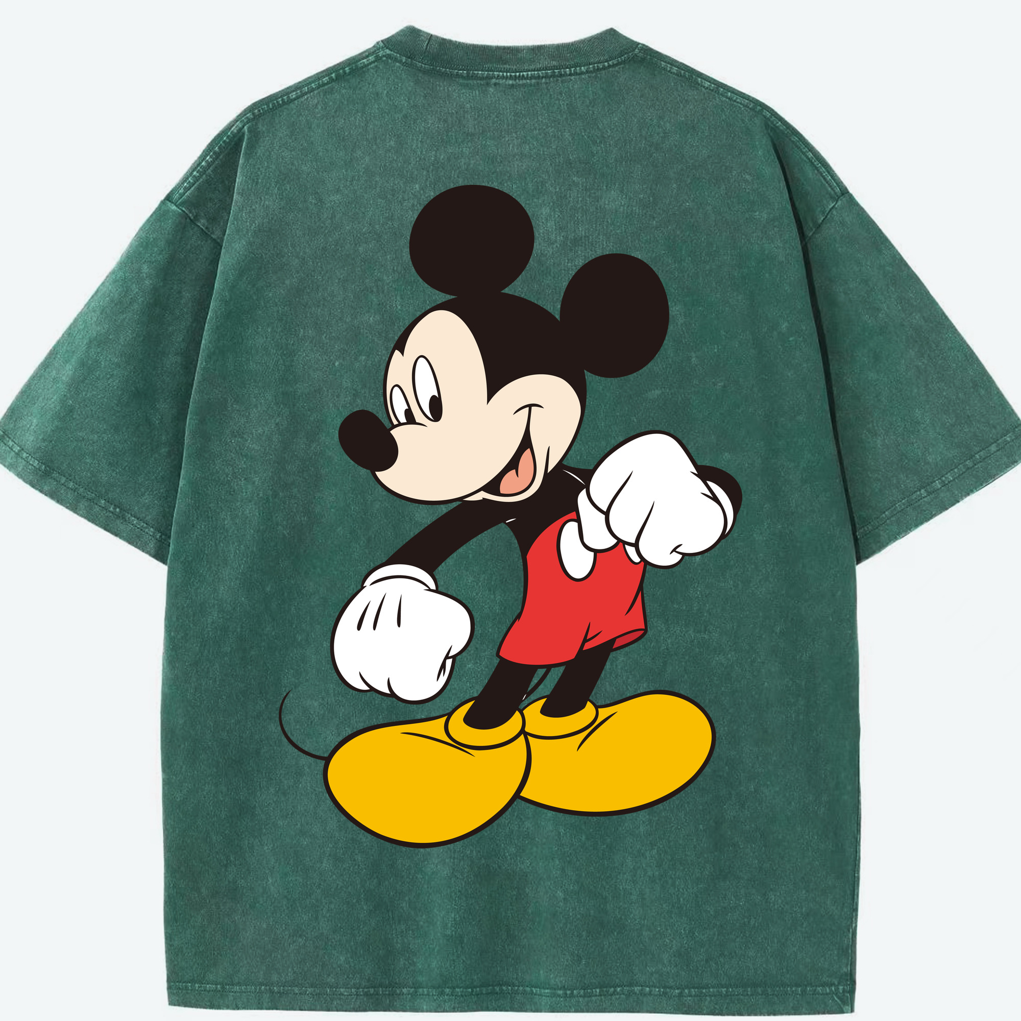 （画像用） ミッキーマウス Mickey Mouse 綿100% ヴィンテージ風 半袖Tシャツ（背面プリント）